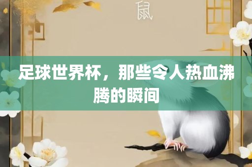 足球世界杯，那些令人热血沸腾的瞬间