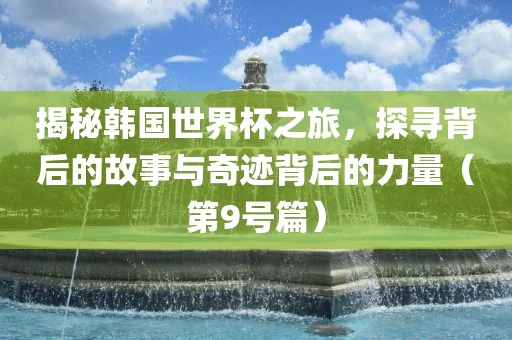 揭秘韩国世界杯之旅，探寻背后的故事与奇迹背后的力量（第9号篇）
