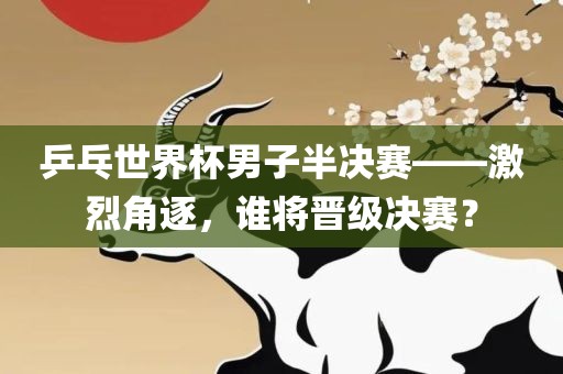 乒乓世界杯男子半决赛——激烈角逐，谁将晋级决赛？