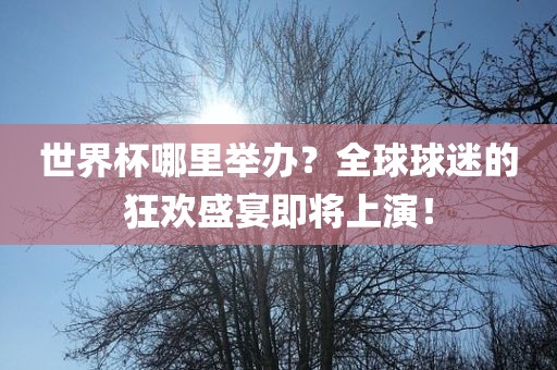 世界杯哪里举办？全球球迷的狂欢盛宴即将上演！