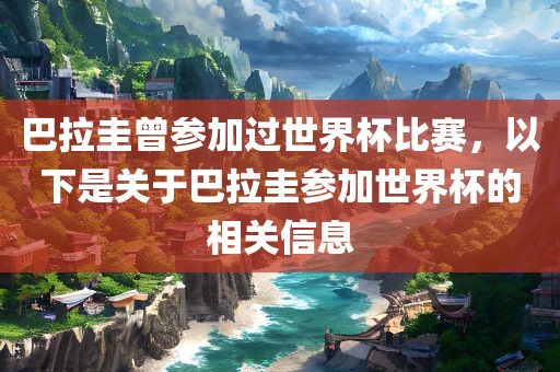巴拉圭曾参加过世界杯比赛，以下是关于巴拉圭参加世界杯的相关信息