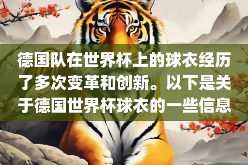 德国队在世界杯上的球衣经历了多次变革和创新。以下是关于德国世界杯球衣的一些信息