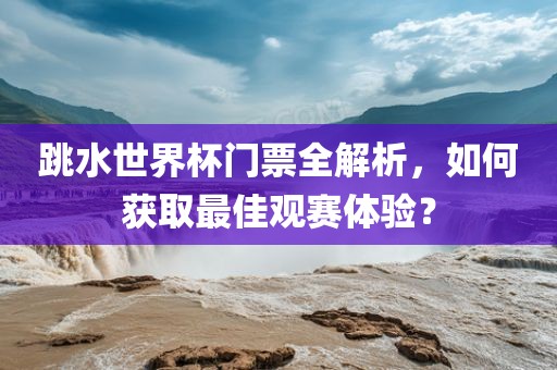 跳水世界杯门票全解析，如何获取最佳观赛体验？