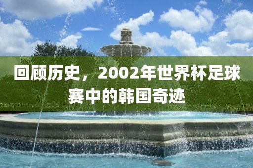 回顾历史，2002年世界杯足球赛中的韩国奇迹