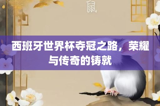 西班牙世界杯夺冠之路，荣耀与传奇的铸就