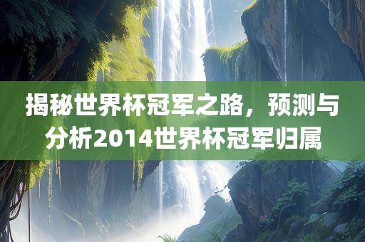 揭秘世界杯冠军之路，预测与分析2014世界杯冠军归属