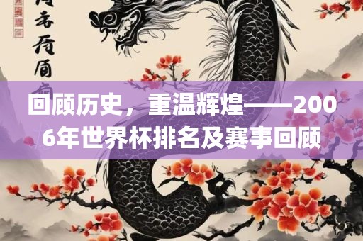 回顾历史，重温辉煌——2006年世界杯排名及赛事回顾