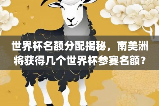 世界杯名额分配揭秘，南美洲将获得几个世界杯参赛名额？