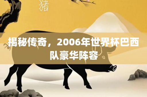 揭秘传奇，2006年世界杯巴西队豪华阵容