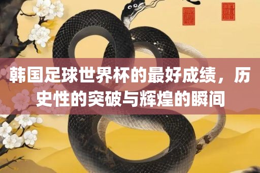 韩国足球世界杯的最好成绩，历史性的突破与辉煌的瞬间