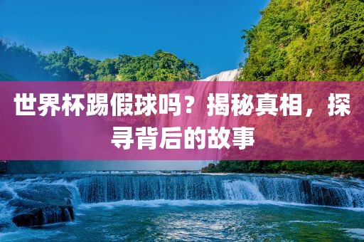 世界杯踢假球吗？揭秘真相，探寻背后的故事